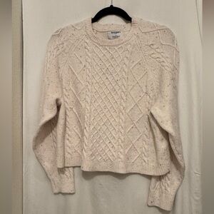 Old Navy Women's Ivory Cable Knit Sweater